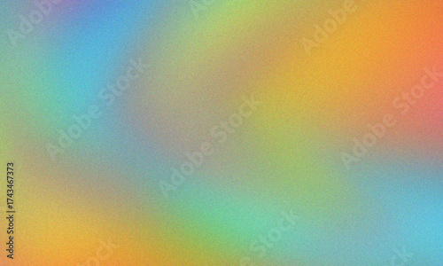 Vibrant abstract background with a grainy texture and a colorful gradient of blue, yellow, green, and orange hues creating a dynamic and eyecatching design