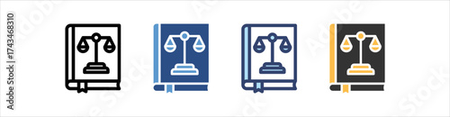 Law Book Icon Set Multiple Style Collection
