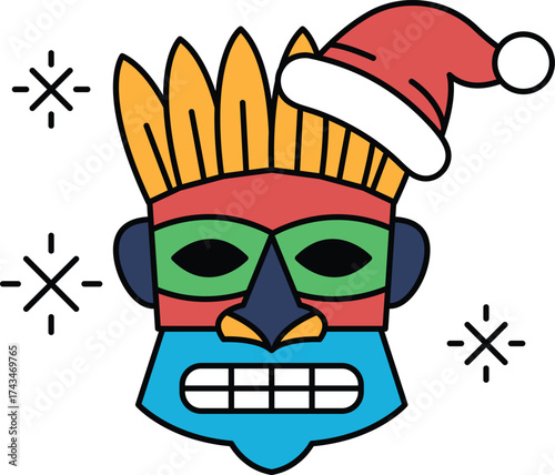 A man with a mask on his face and a hat on his head