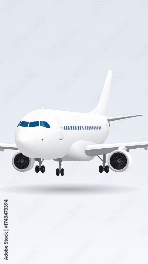 Fototapeta premium Airplane elegant and colorful composition with sharpness and visual beauty.