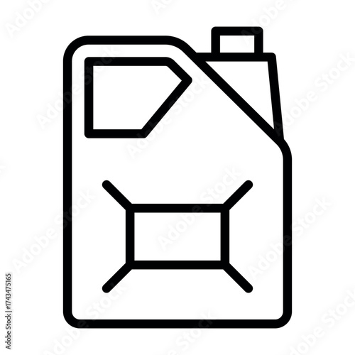 Flat Vector Canister Icon – Fuel, Oil, or Chemical Container Symbol
