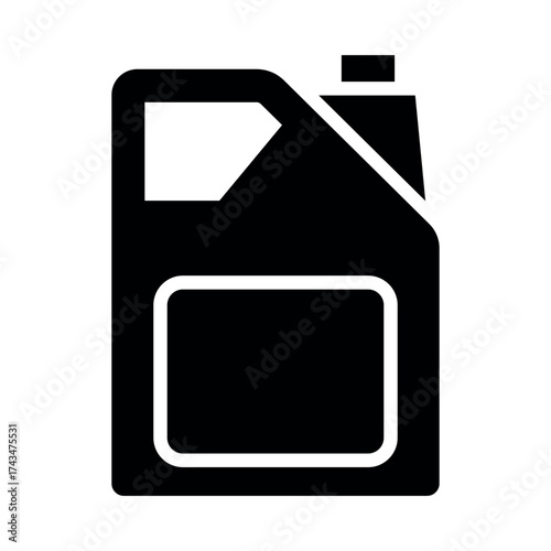 Flat Vector Canister Icon – Fuel, Oil, or Chemical Container Symbol