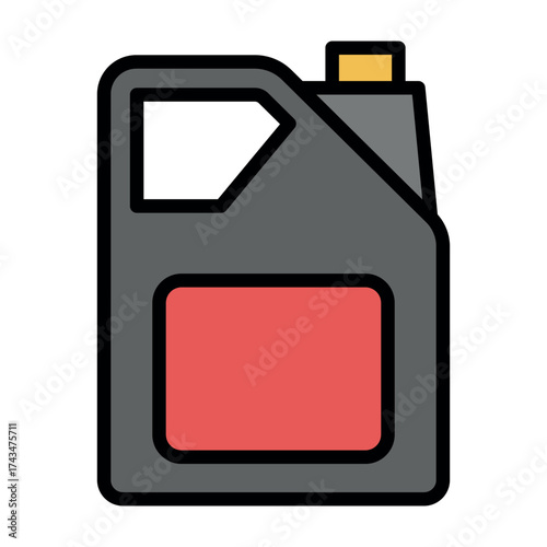 Flat Vector Canister Icon – Fuel, Oil, or Chemical Container Symbol
