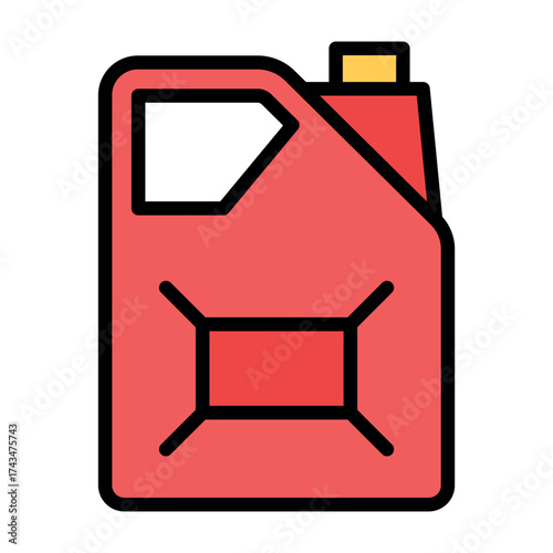 Flat Vector Canister Icon – Fuel, Oil, or Chemical Container Symbol