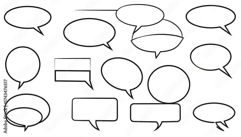 Obraz premium Various speech bubbles in different shapes