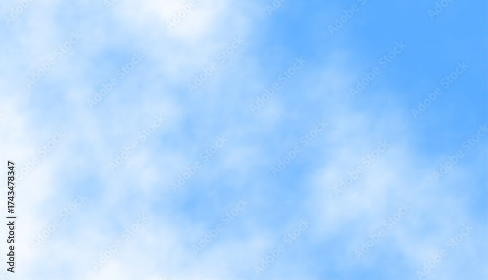 Obraz premium blue sky background with white clouds vector illustration background