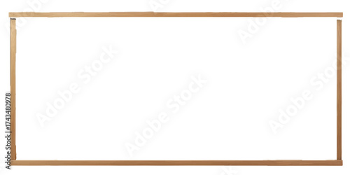 Empty vintage wooden picture frame isolated on white for photo or art decoration