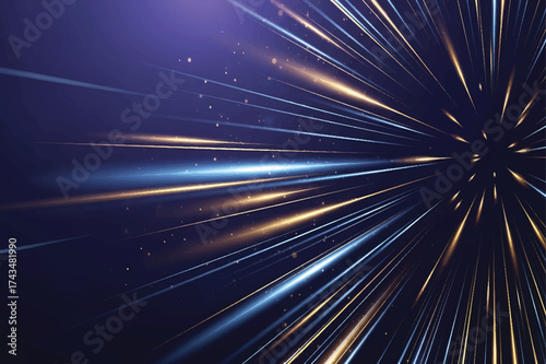 Radiating light trails banner advertisement