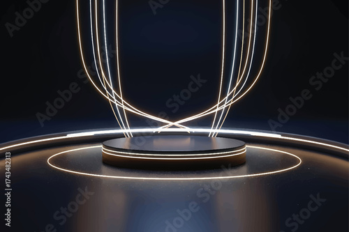 Minimalist stage with ethereal glow effect