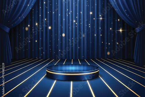 Elegant podium with gold embellishments and decorative accents
