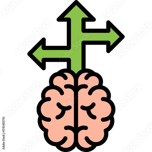 Mental Flexibility lineal color icon