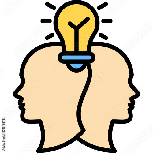 Divergent Thinking lineal color icon