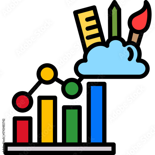 Creativity Challenge lineal color icon