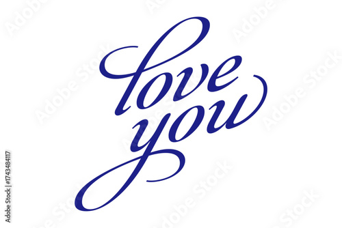 Love You - Love You message text letter word typography hand drawn

