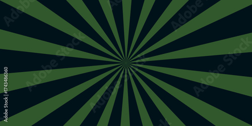 Retro horizontal background with bright rays in the center. Rotating spiral stripes. Sunburst or solar burst retro background. Vector illustration.