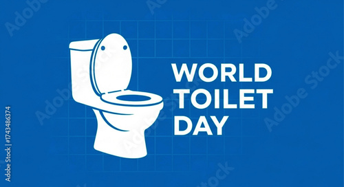 Simple White Toilet Illustration with Open Lid, Side View, Clean Design.