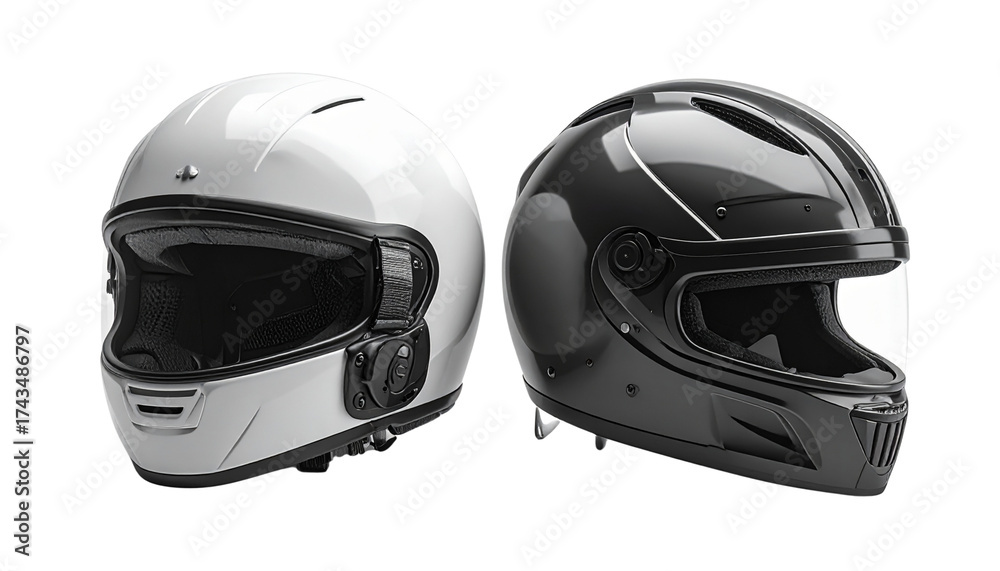 Fototapeta premium Protective helmet set with construction and engineering styles isolated on transparent background