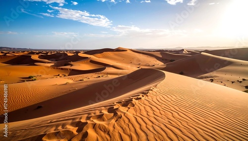 Fototapeta Naklejka Na Ścianę i Meble -  Vast, sun-drenched desert dunes
