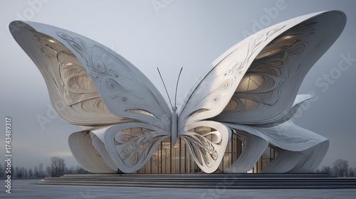 Butterfly Architecture: An artistic architectural marvel designed to look like a majestic butterfly, embodying innovation and imagination.