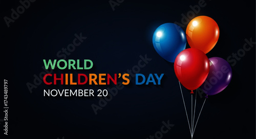 Colorful Balloons for World Children's Day Celebration, November 20th
