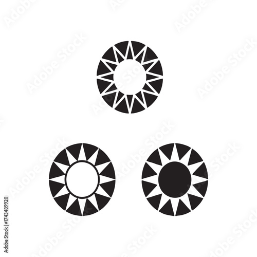 Gem Cut Round Solid Icons Jewelry Collection