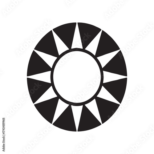Gem Cut Round Classic Solid Symbol