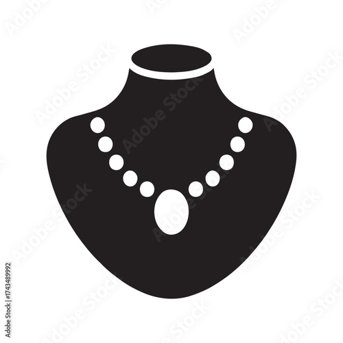 Necklace Stand Bust Elegant Solid Icon
