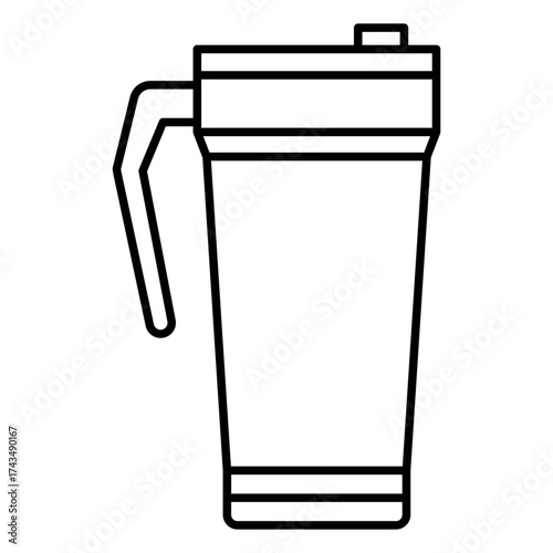 Tumbler Icon Vector – Reusable Drink Cup with Lid Illustration