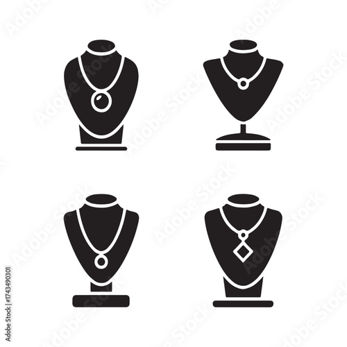 Jewelry Display Stand Solid Icons Collection