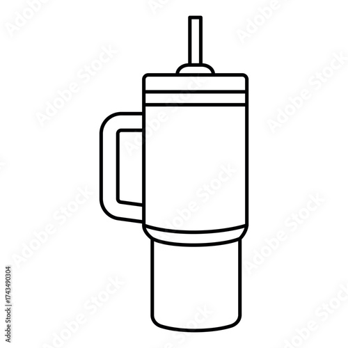 Tumbler Icon Vector – Reusable Drink Cup with Lid Illustration
