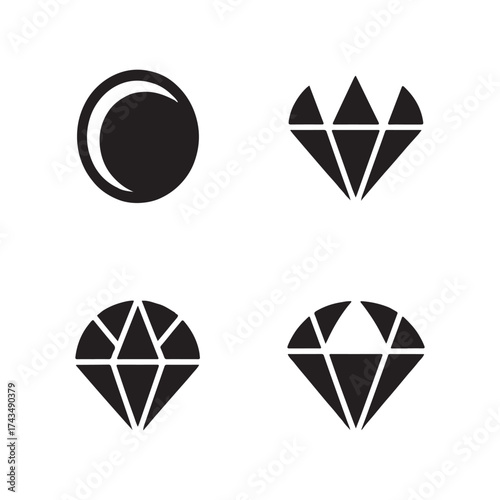 Pearl Gem Solid Icons Collection