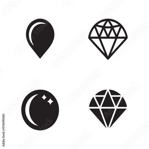 Pearl Gem Solid Icons Jewelry Pack