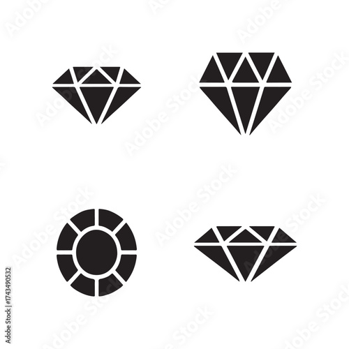 Sapphire Gem Solid Icons Collection