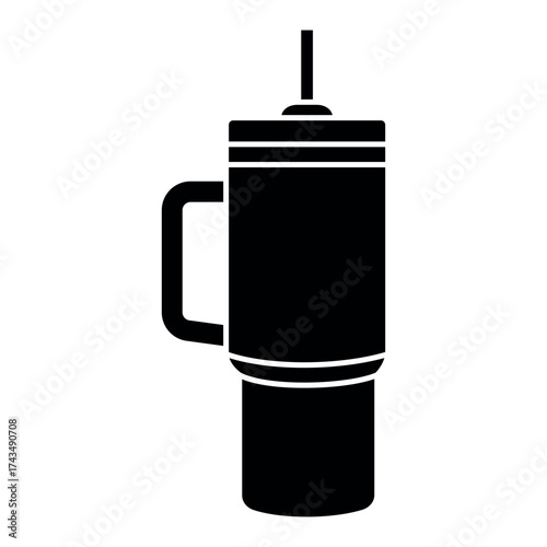 Tumbler Icon Vector – Reusable Drink Cup with Lid Illustration
