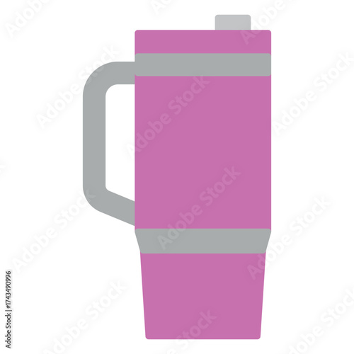 Tumbler Icon Vector – Reusable Drink Cup with Lid Illustration