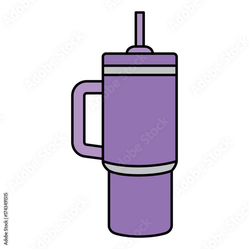 Tumbler Icon Vector – Reusable Drink Cup with Lid Illustration