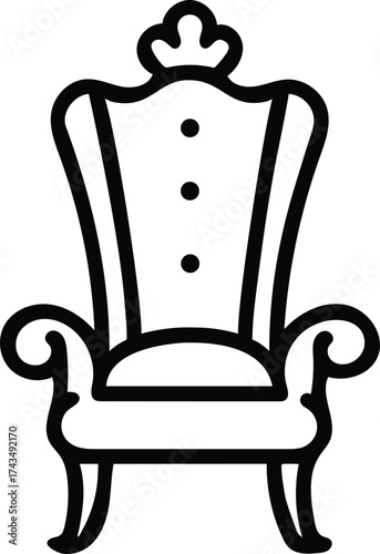 medieval throne outline icon 