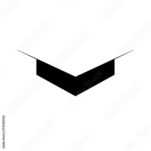 Black chevron shape isolated on white background silhouette
