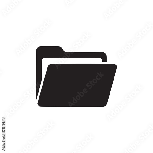 A simple black folder icon on a white background representing file management and organization tools