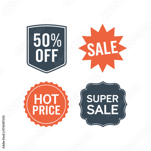 Discount and Sale Labels Badge Collection with Big Save and Price Tags