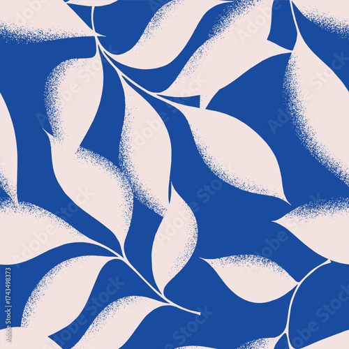 Abstract floral botanical leaves seamless pattern with spray texture.