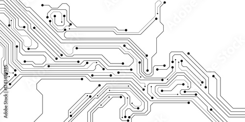 Abstract futuristic circuit board Illustration, Circuit board with various technology elements. Circuit board pattern for technology background. Vector illustration