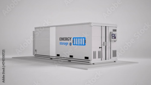 3d rendering energy storage system or battery container unit 4k footage