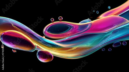 Multi-layered living structure of multi-colored transparency. Ink space. Abstract art of applying colorful ink. Movable colorful background of paint of various colors.
