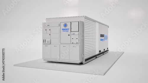 3d rendering energy storage system or battery container unit 4k footage