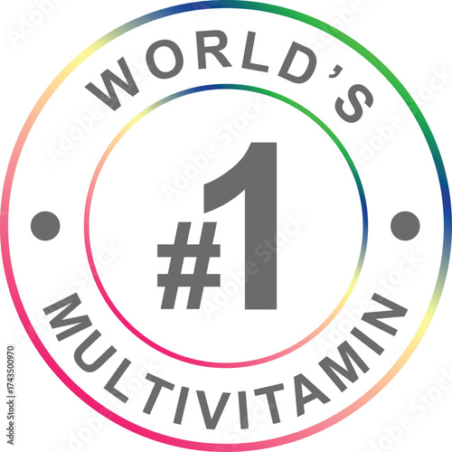 World’s No.1 Multivitamin Label Logo | Premium Health Supplement Icon Design