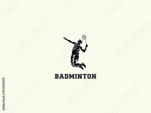 Badminton logo design vector template 