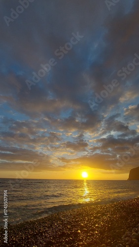 ocean, sea, waves, blue, rocl, day, beach, coast, coastline, island, madeira island, peace, travel, tourism, detsination, portugal, europe, nature, landscape, sun, sunset, clouds, cliff, mountain