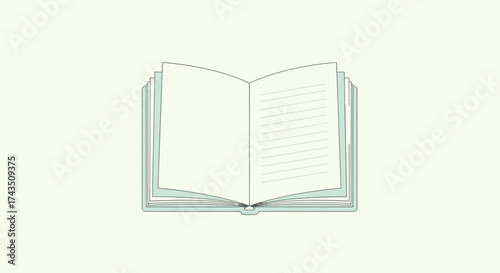 Open Book with Blank Pages for Writing or Drawing.