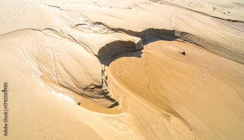 Sand patterns from water flow